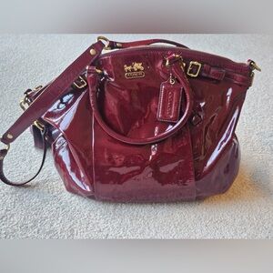 Coach Madison Lindsey Ruby Patent Leather Handbag